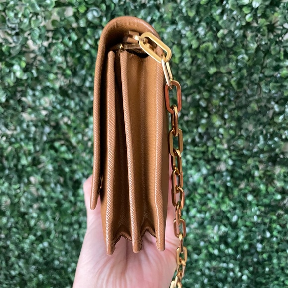 Prada Tan Brown Wallet on Chain Authentic - Picture 5 of 11